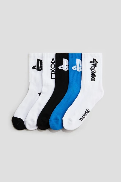 Lot de 5 paires chaussettes à motif intarsia