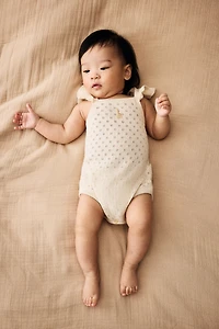 Pointelle-Knit Romper Suit