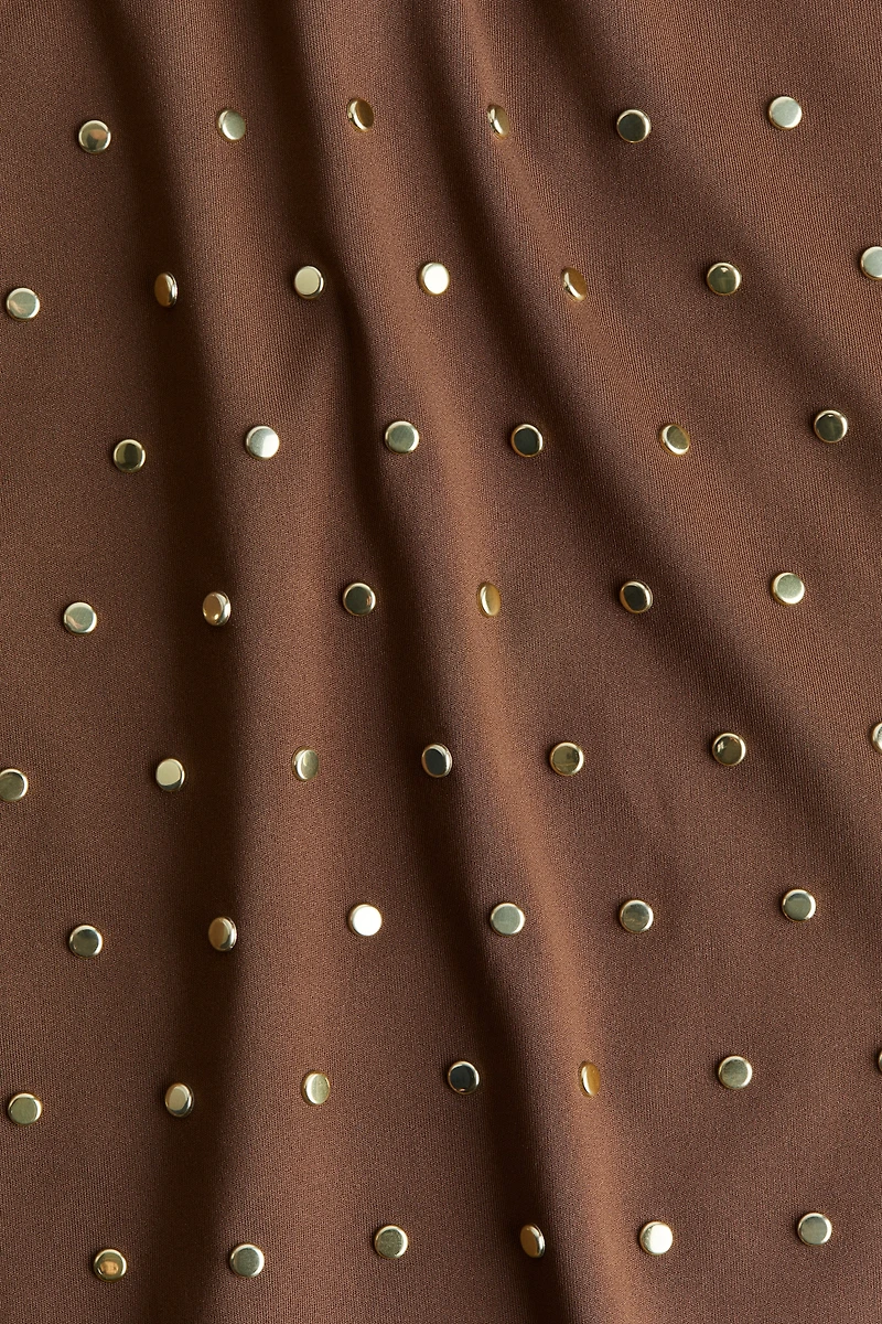 Studded Mock Turtleneck Top