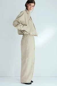 Barrel-Leg Twill Pants