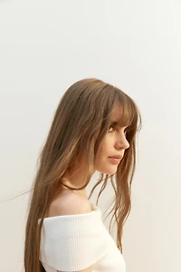 Robe épaules nues côtelée