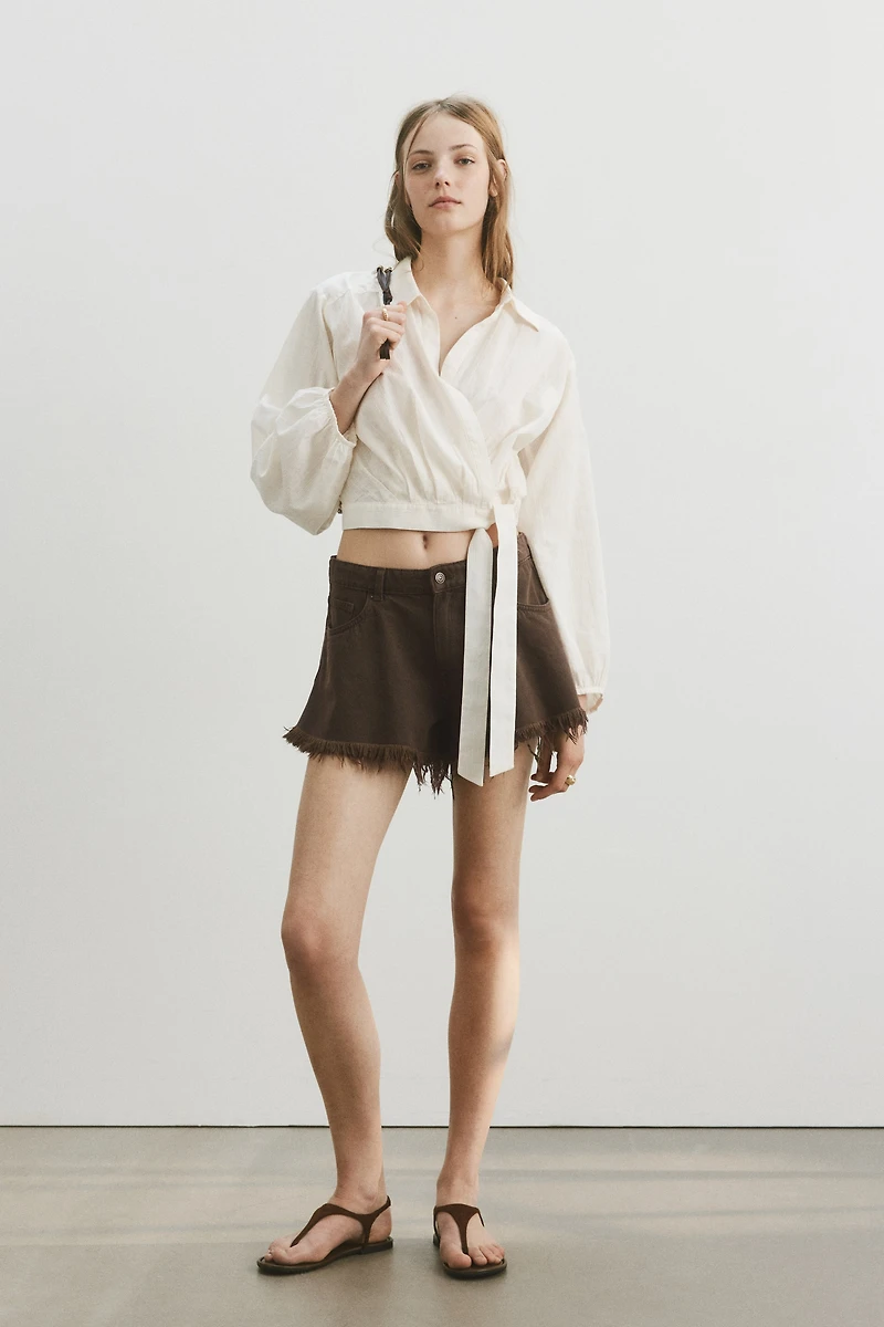 Frayed Denim Shorts