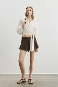 Frayed Denim Shorts