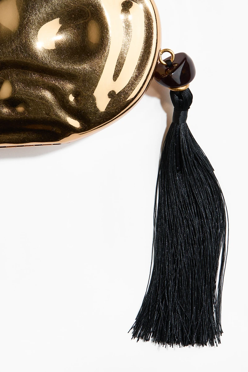 Asymmetric Metal Clutch Bag