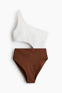 Costume de bain asymétrique coussiné échancré
