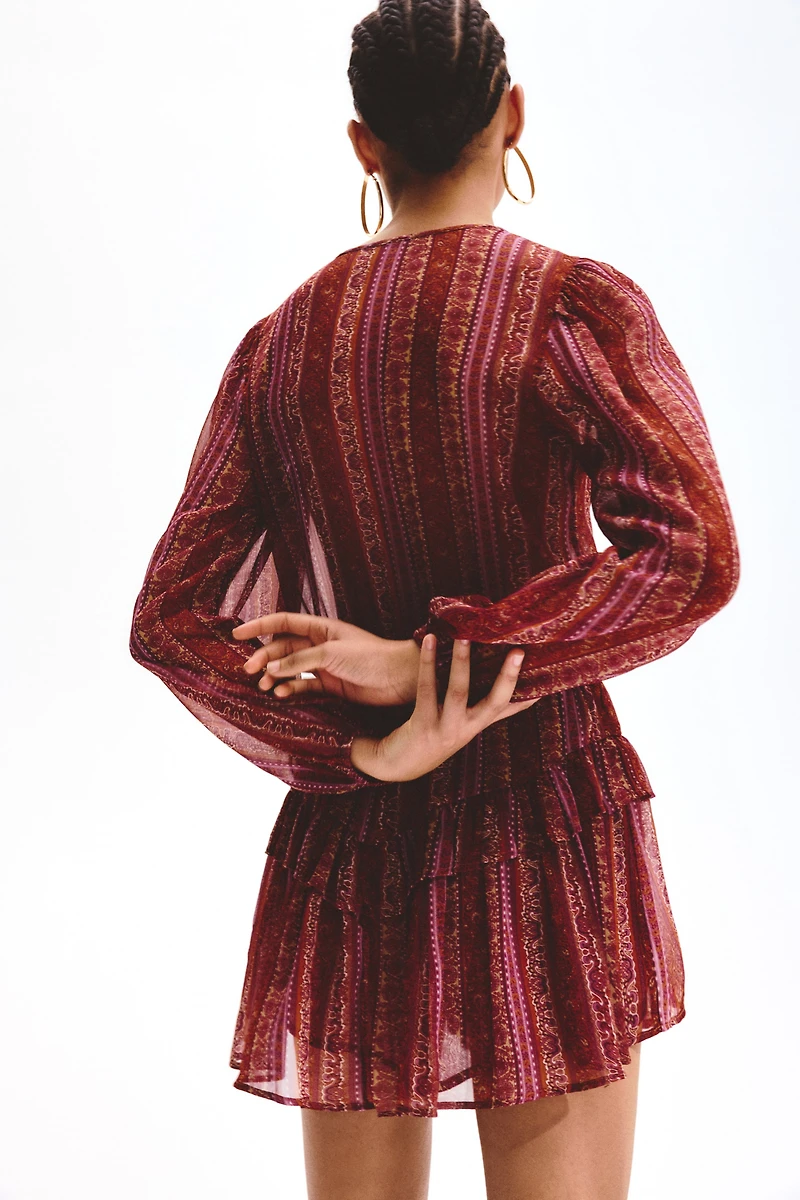 Flounce-Trimmed Dress