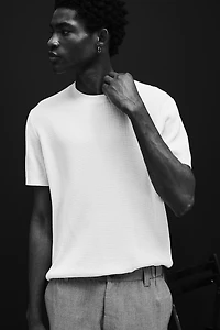 T-shirt Coupe Classique en tricot côtelé