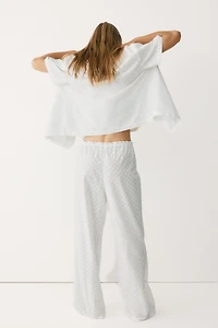 Embroidered Cotton Pajama Pants
