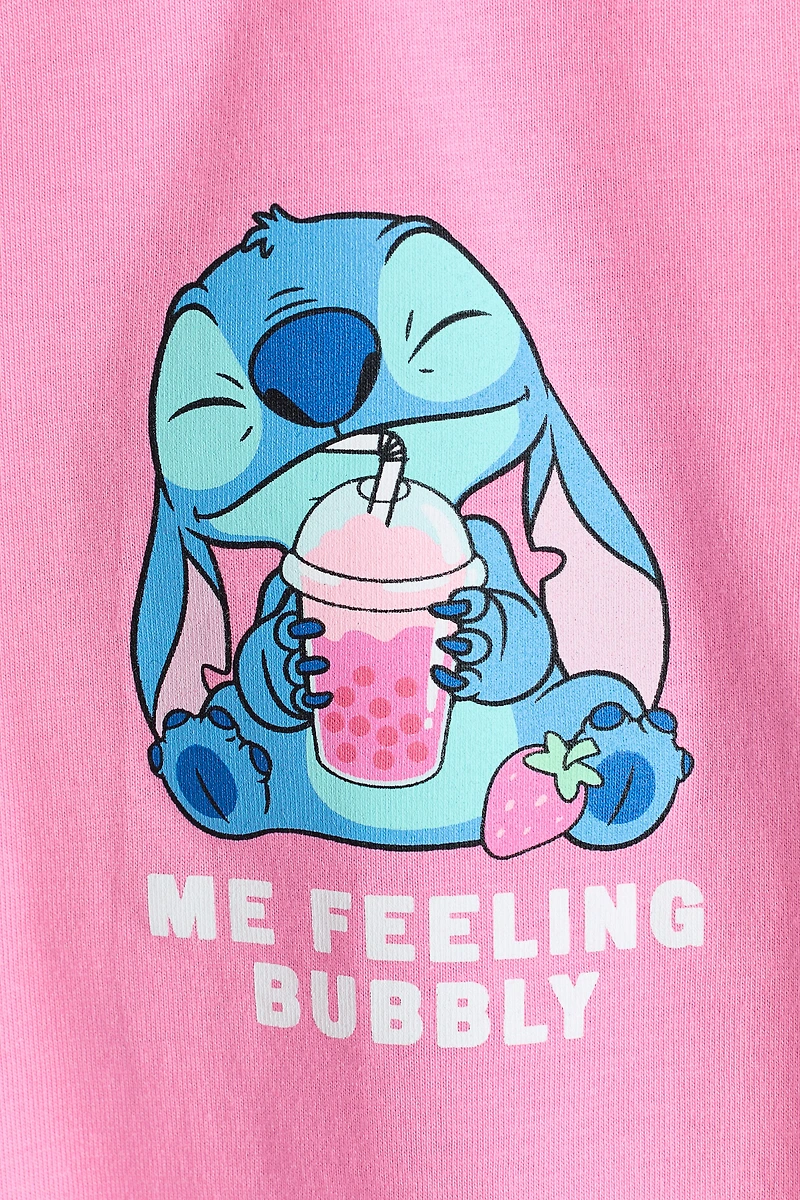 Cotton T-Shirt with Printed Motif