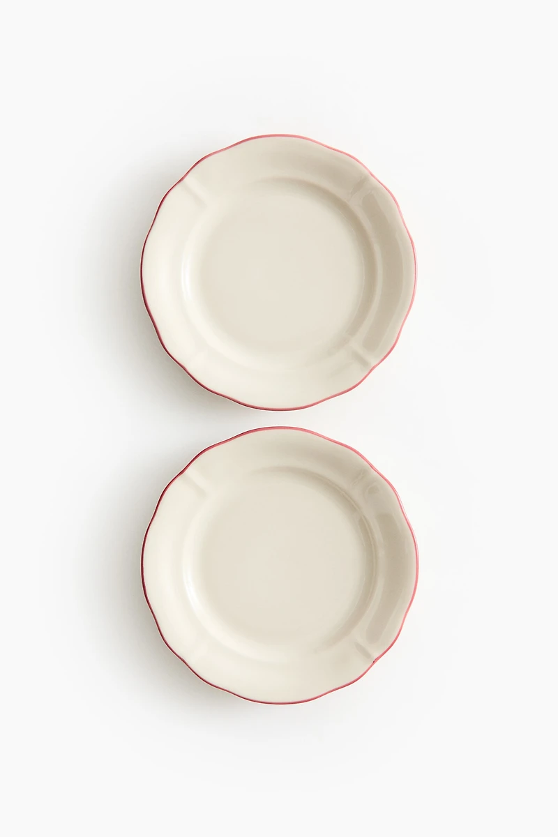 Lot de 2 petites assiettes en grès cérame