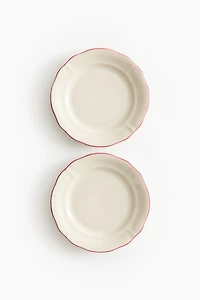 Lot de 2 petites assiettes en grès cérame