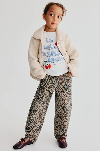 Barrel-Leg Cotton Pants