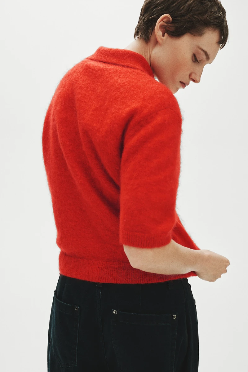 Mohair-Blend Polo Shirt