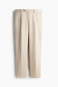 Regular-Fit Tailored Linen-Blend Pants