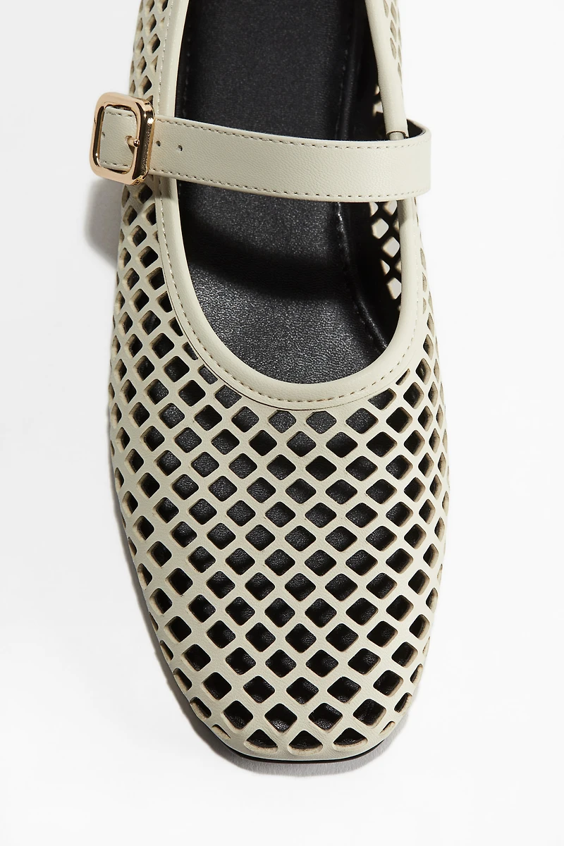 Perforated Mary Jane Ballet Flats