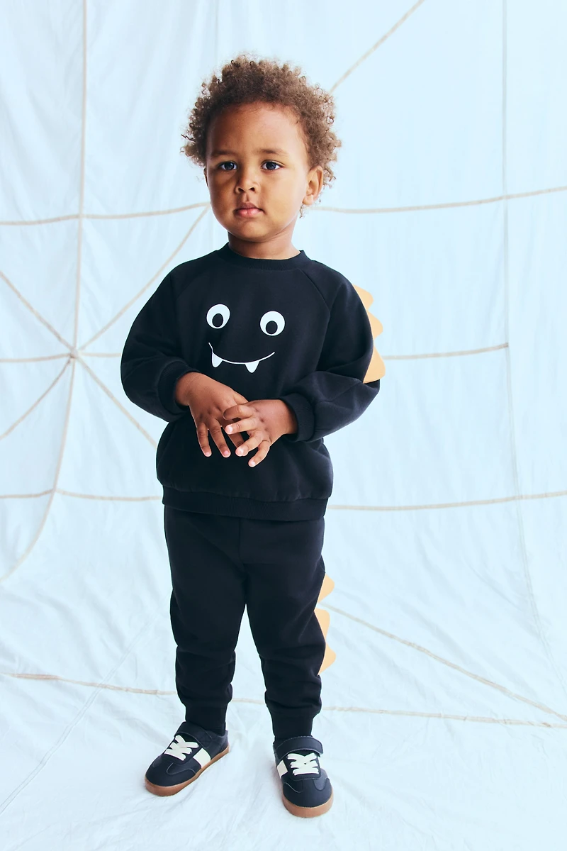 2-Piece Appliquéd Sweatshirt and Joggers Set