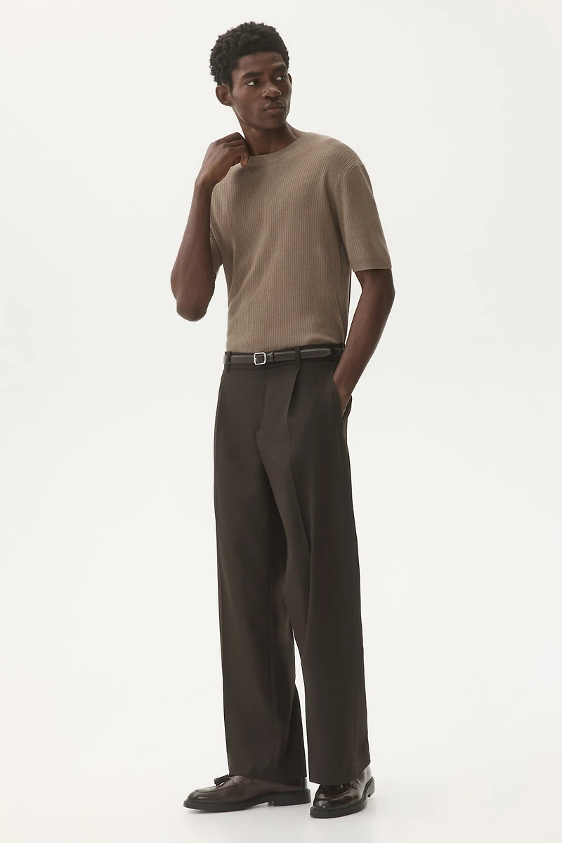 Slim-Fit Rib-Knit T-Shirt