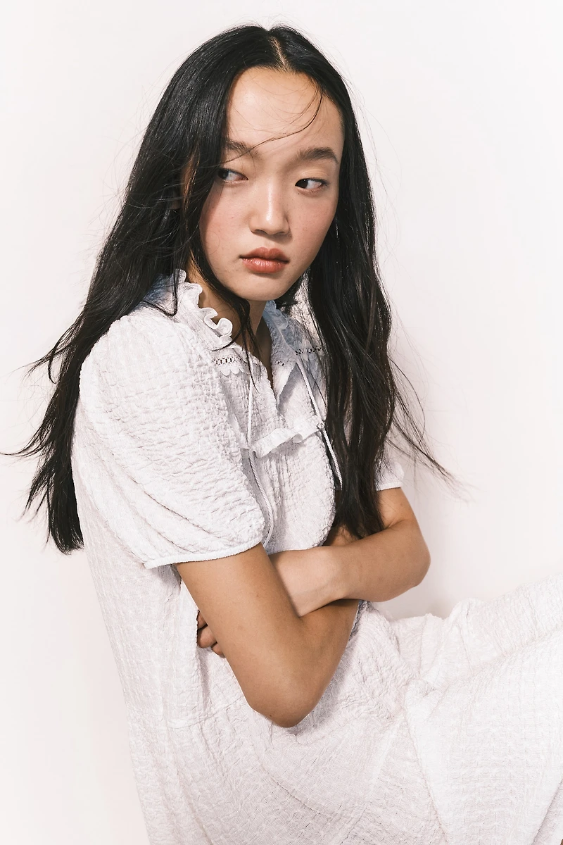 Robe en jersey froissé