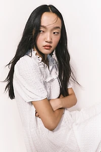 Robe en jersey froissé