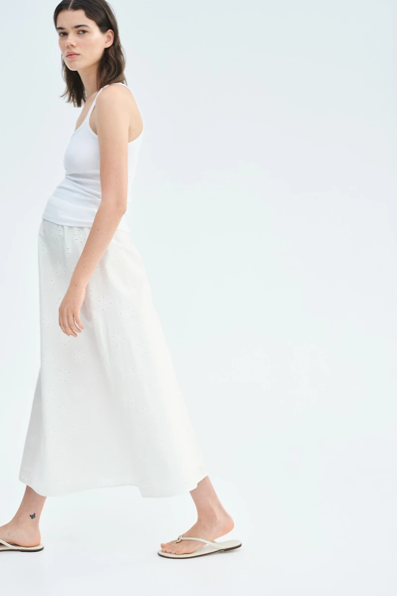 MAMA Eyelet-Embroidered Skirt