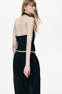 Crinkled Balloon-Leg Pants