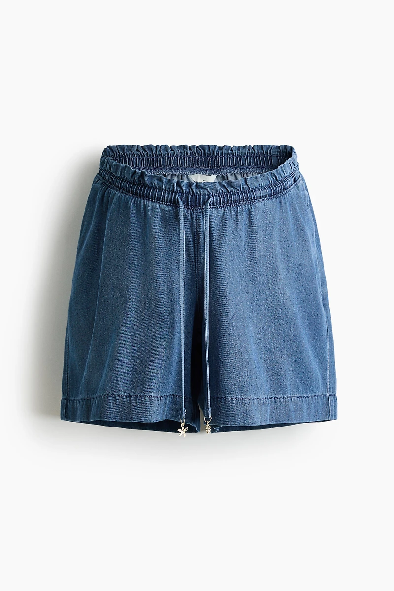 MAMA Short à cordon en denim