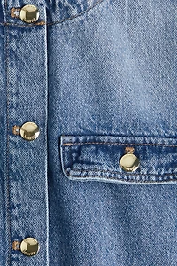 Veste sans col en denim