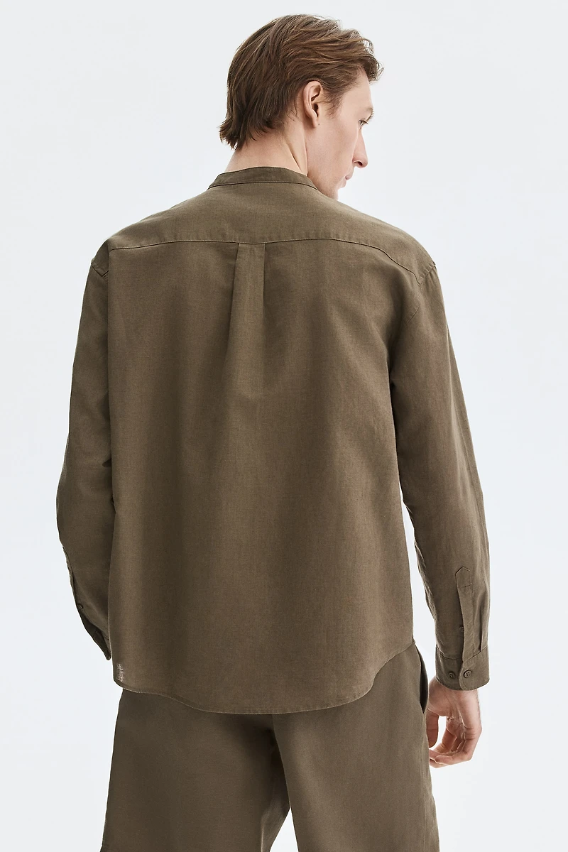 Relaxed-Fit Linen-Blend Shirt
