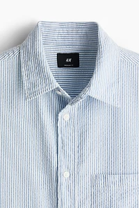 Loose-Fit Seersucker Shirt
