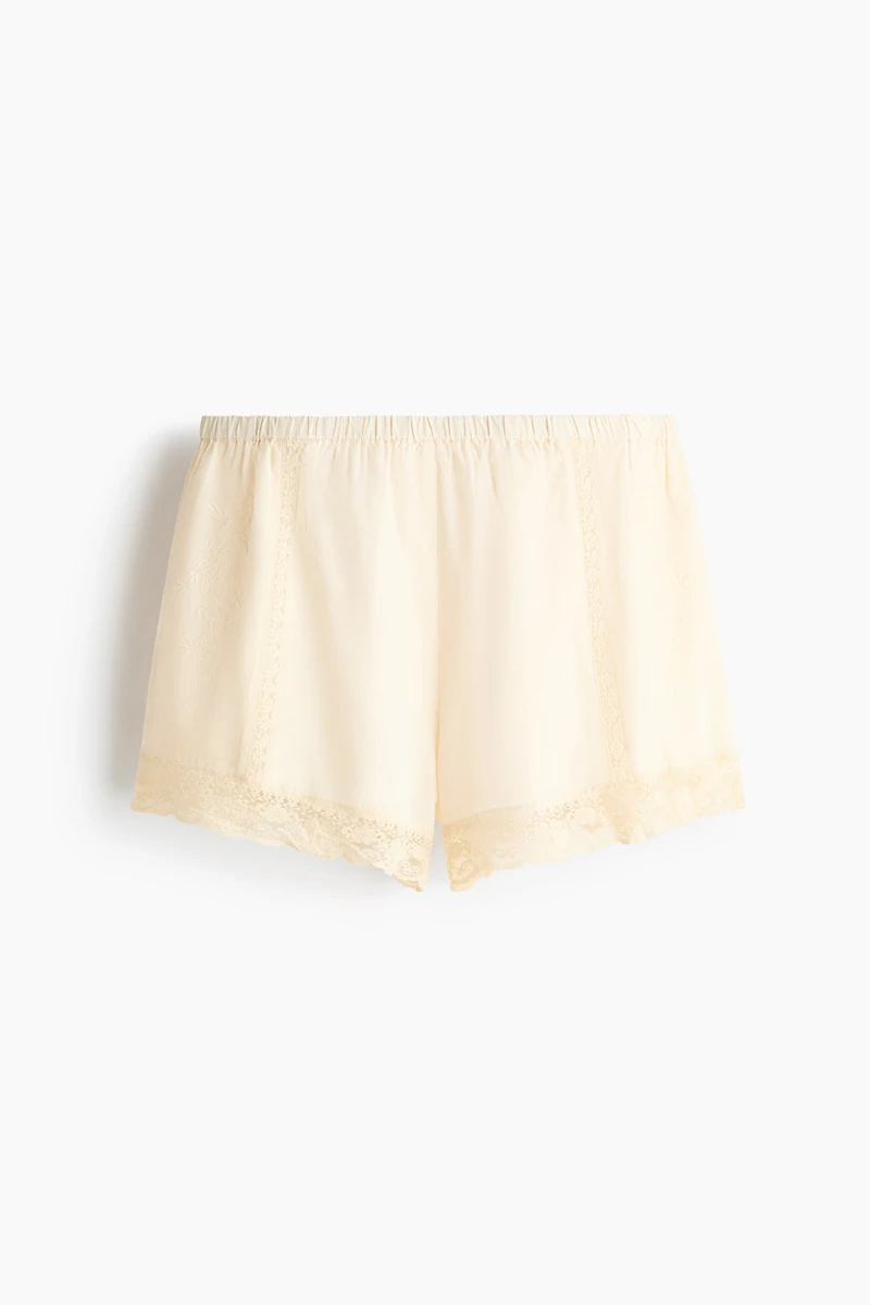 Short brodé en viscose mélangée