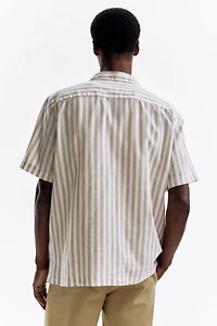 Regular-Fit Short-Sleeved Linen-Blend Shirt