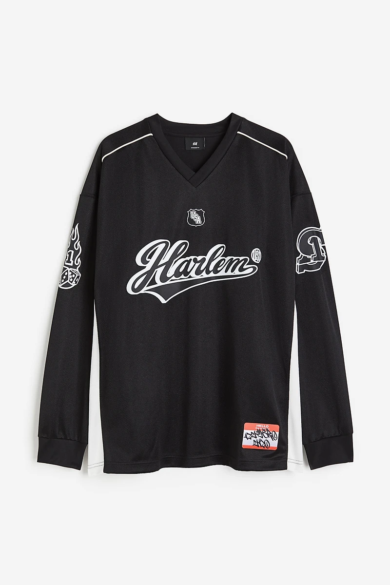 Oversized Fit Long-sleeved Mesh Shirt