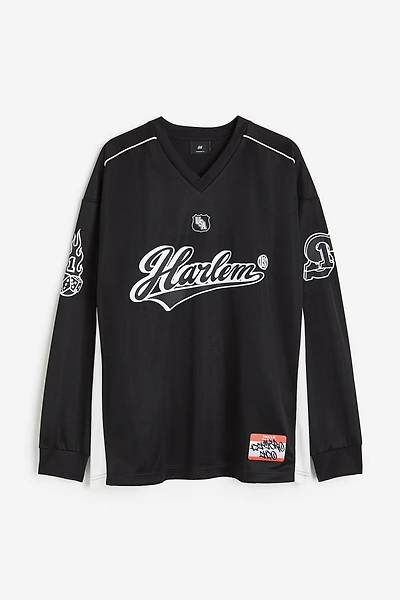 Oversized Fit Long-sleeved Mesh Shirt
