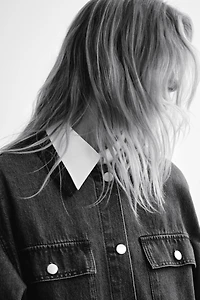 Denim Jacket with Corduroy Collar