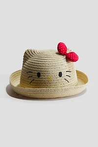 Appliquéd Straw Hat