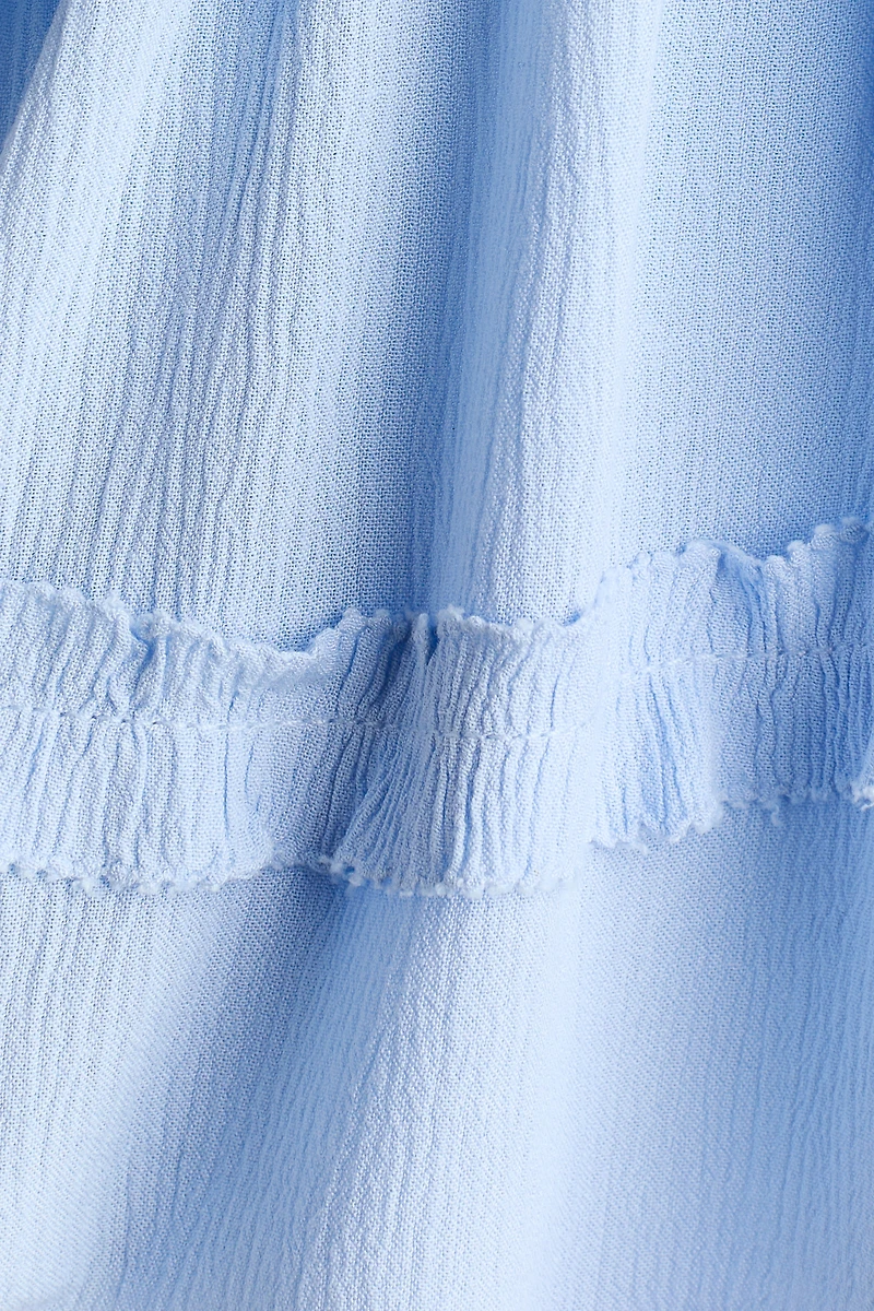 Ruffle-Trimmed Viscose Top
