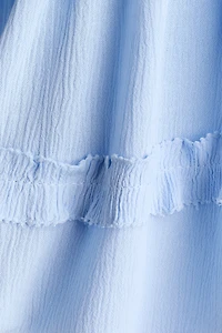 Ruffle-Trimmed Viscose Top