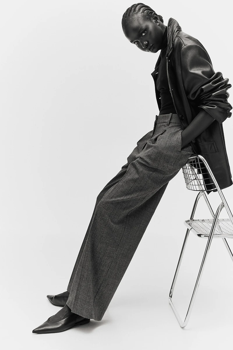 Wide-Leg Dress Pants