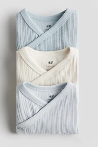 3-pack Ribbed Wrapover Bodysuits