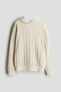 Cable-Knit-Look Hoodie