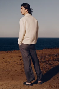 Relaxed Fit Linen-Blend Pants