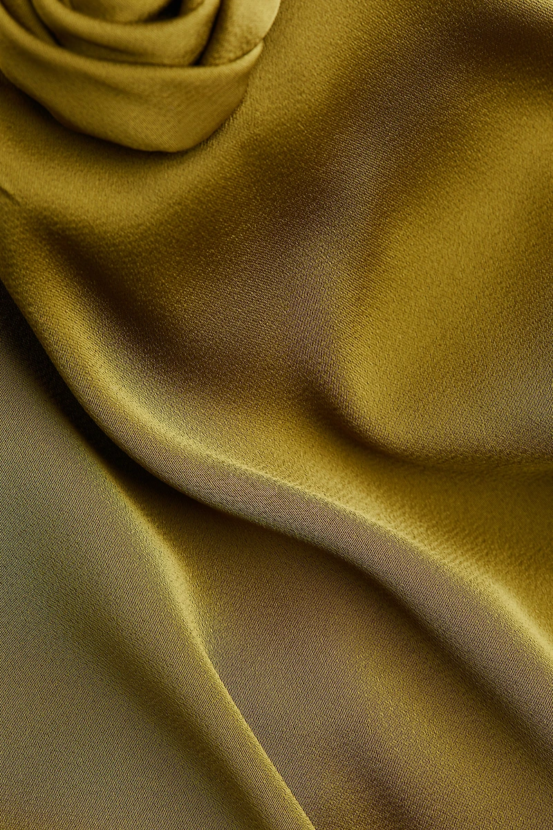 Tie-detail satin slip dress