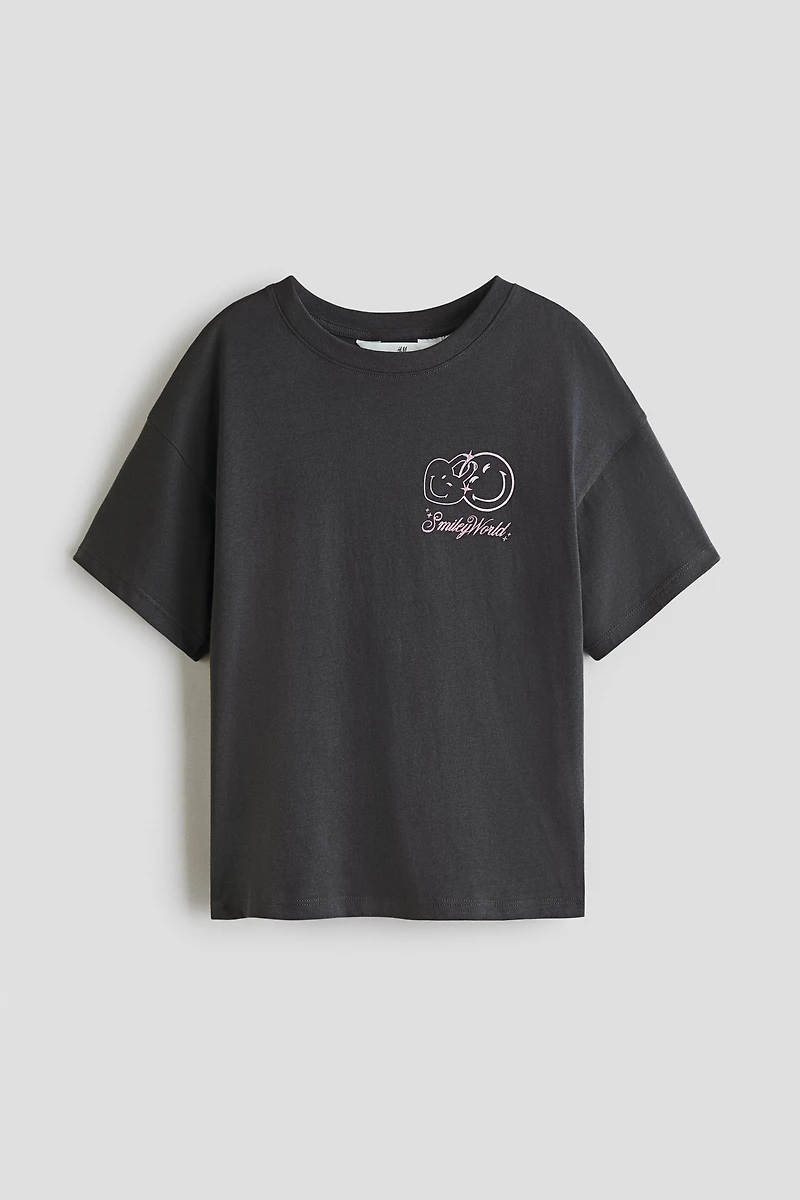 Cotton T-Shirt with Printed Motif