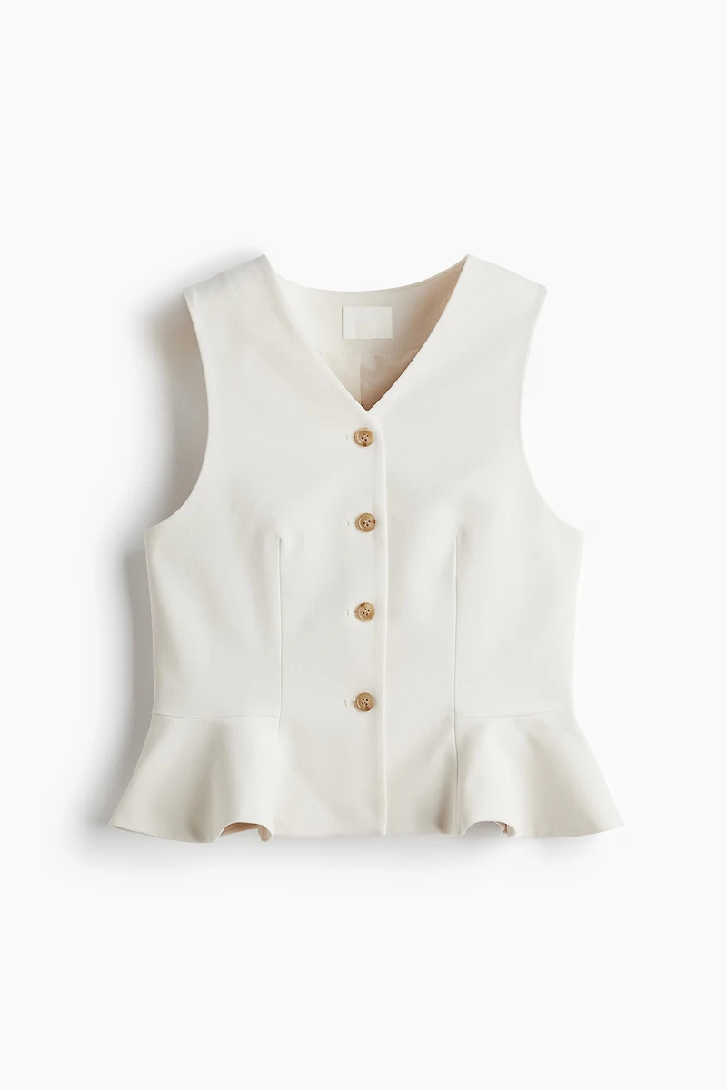 V-Neck Vest with Peplum