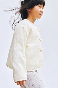 Bow-Detail Muslin Jacket