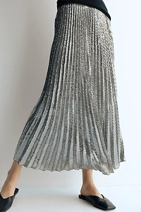 Jupe plissée à sequins
