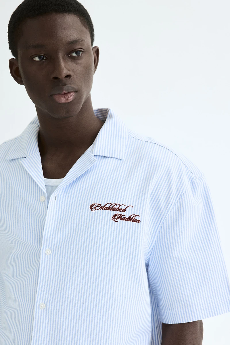Relaxed-Fit Embroidered-Motif Cotton Resort Shirt