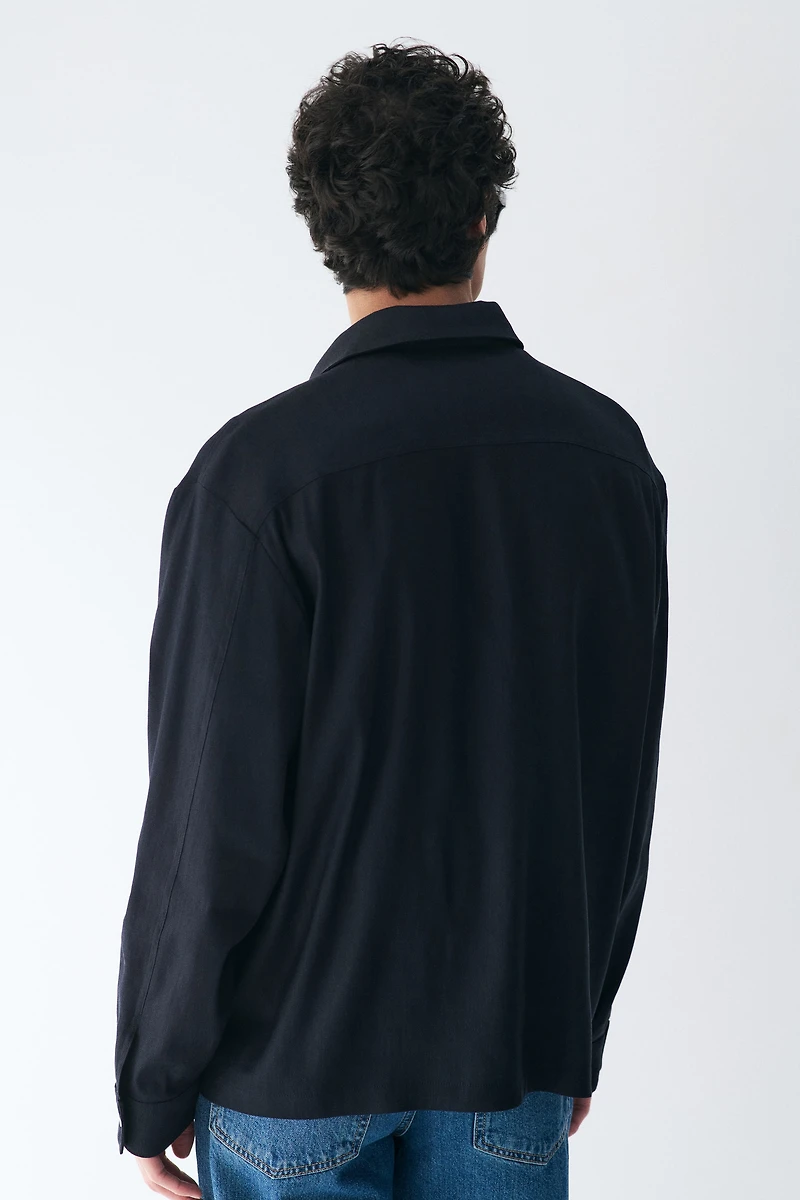 Easy Care Regular-Fit Linen-Blend Overshirt