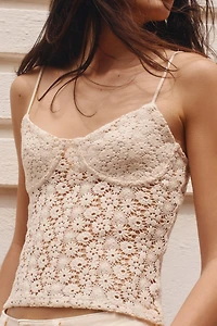 Crochet-Look Sleeveless Top