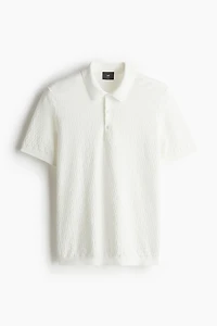 Slim Fit Textured-knit Polo Shirt